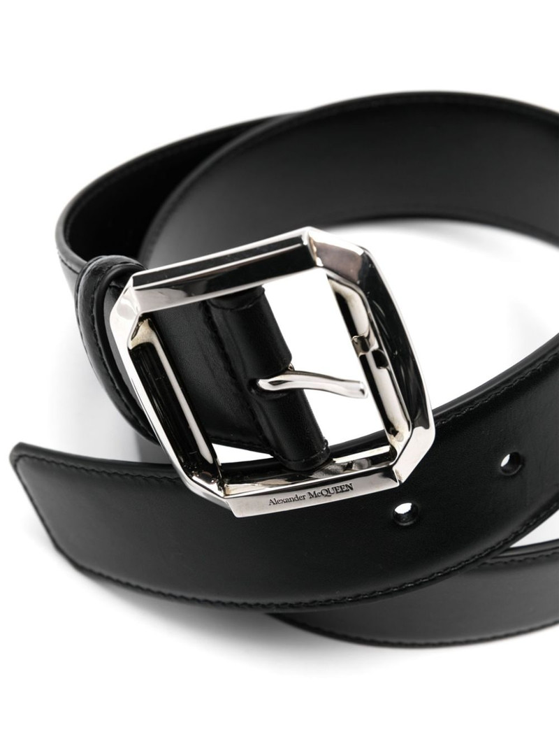 Alexander McQueen logo-engraved buckle belt outlook