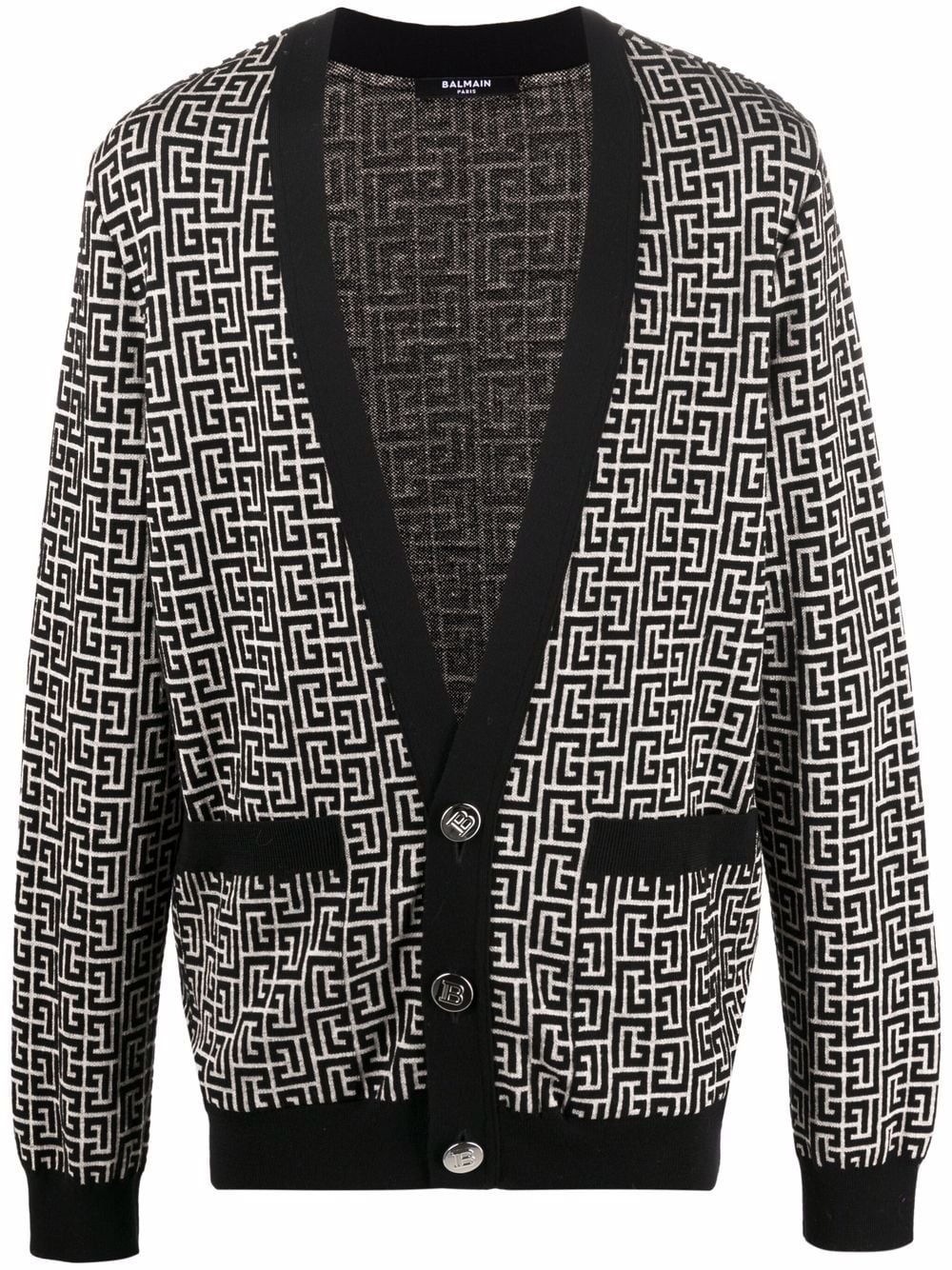 monogram buttoned cardigan - 1