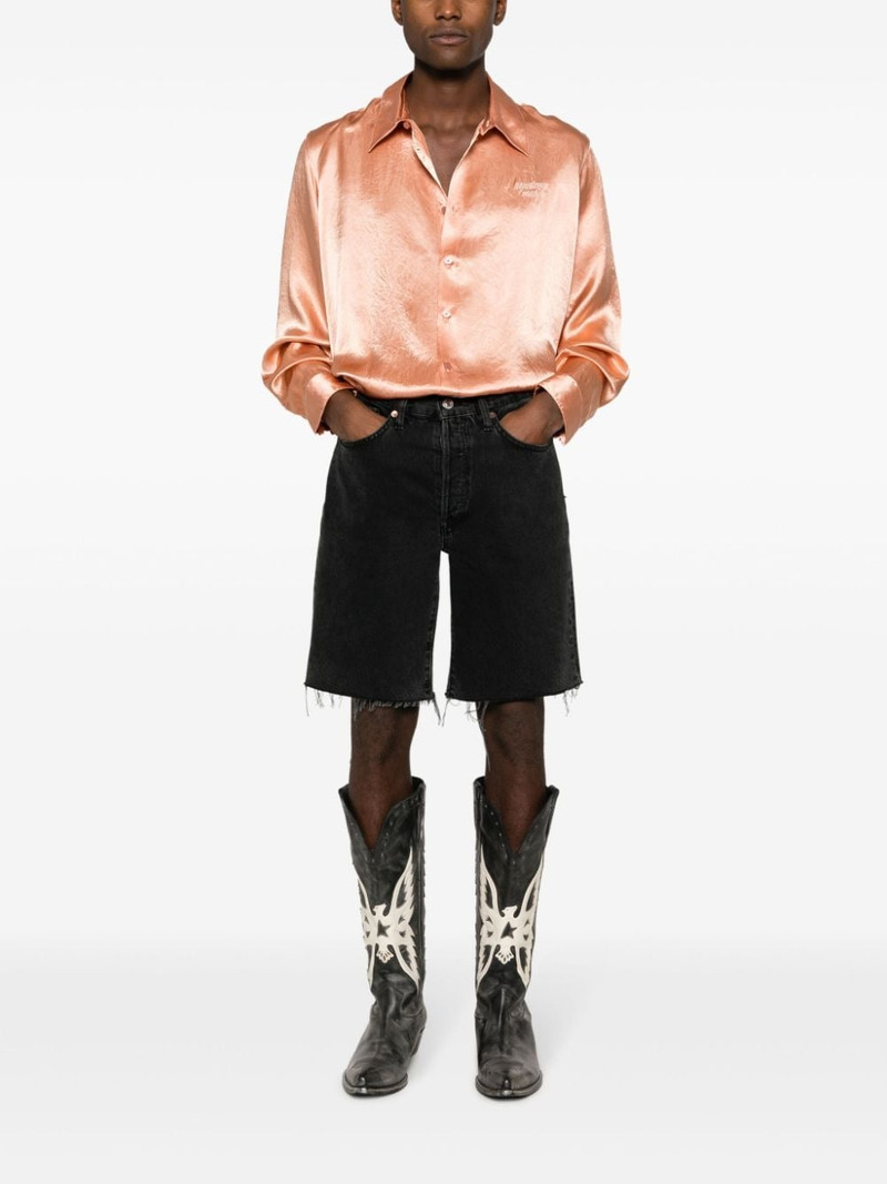 Martine Rose logo-embroidered satin shirt outlook
