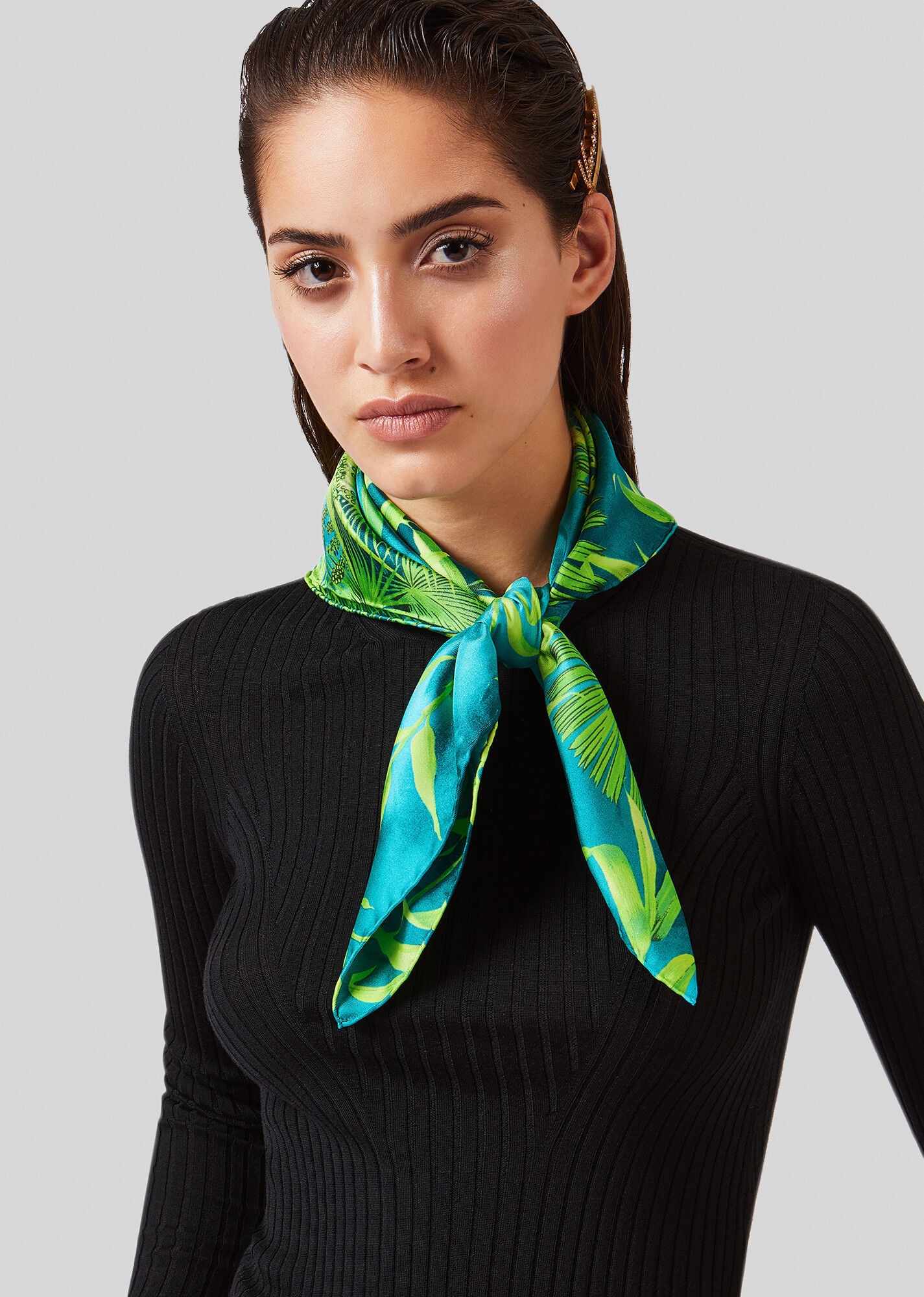 Jungle Print Silk Foulard - 2