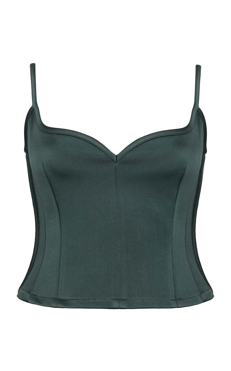 Heart Sweetheart-Neck Top olive 1