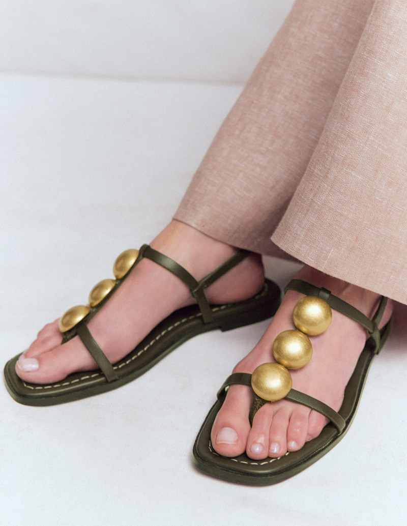 BODEN Disc Flat Sandals-Deep Olive outlook