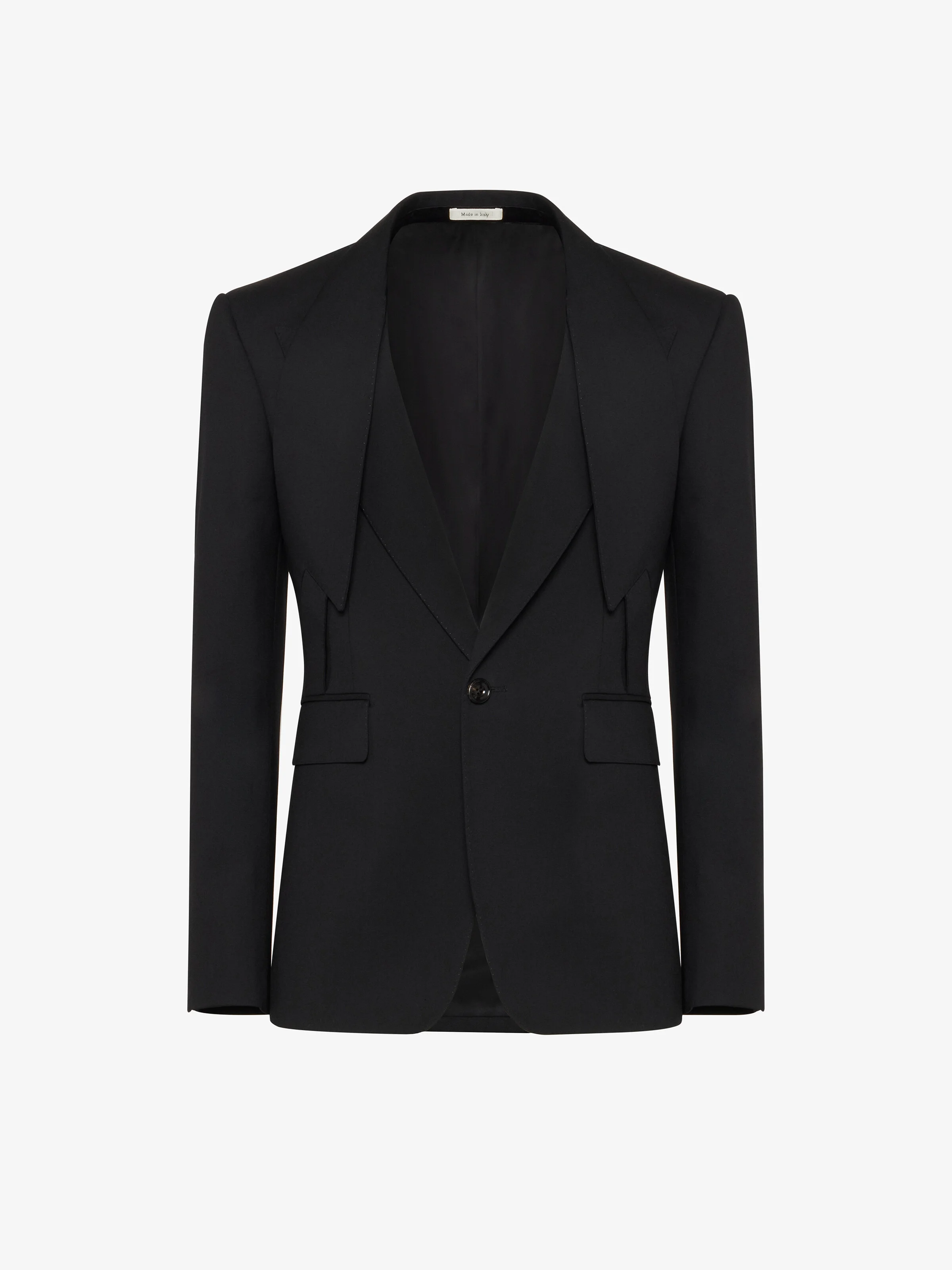 Men's Reverse Lapel Single-breasted Jacket in Black - 1