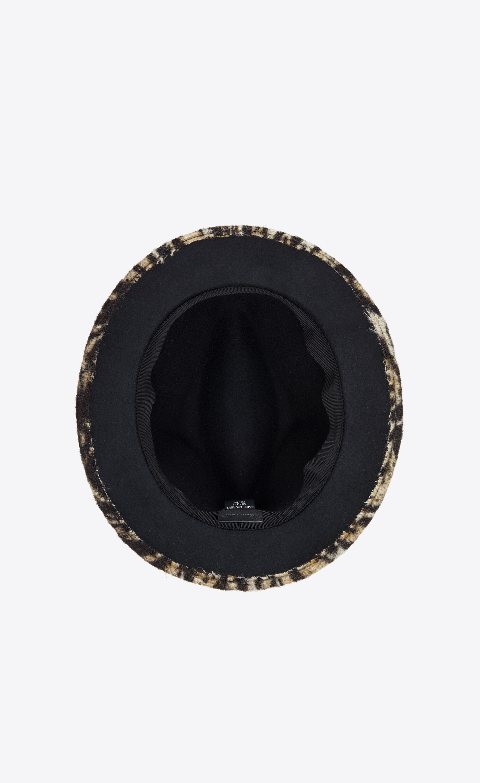 fedora hat in ocelot-print brushed wool felt - 5
