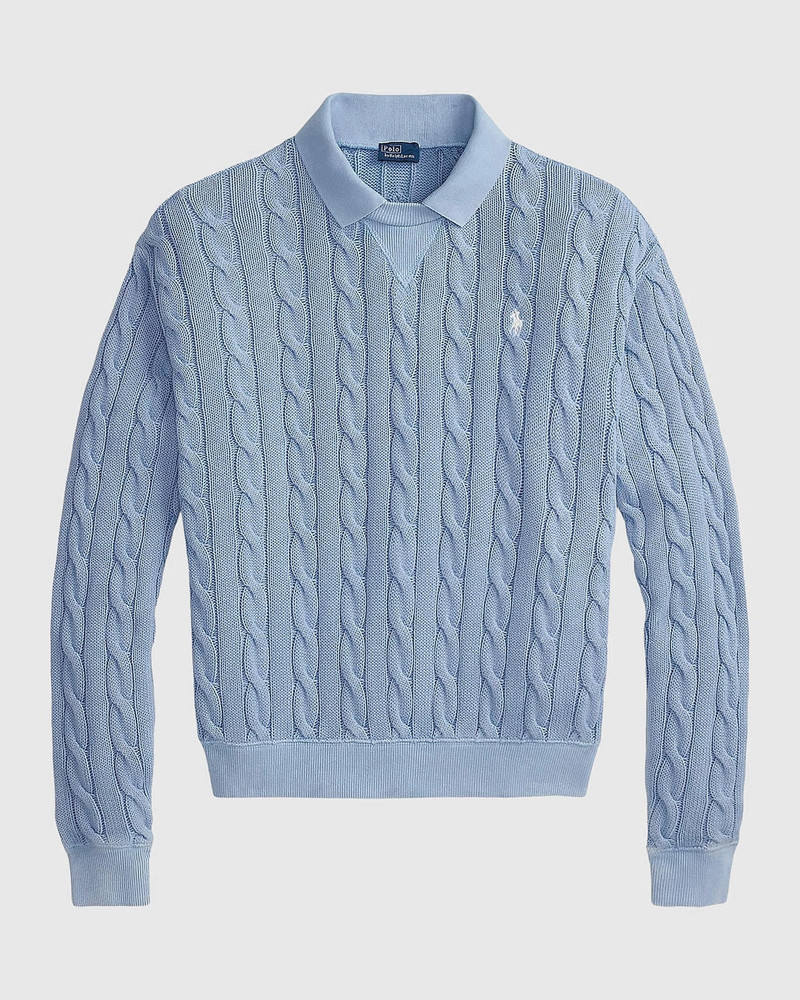 Cable-Knit Cotton Sweater 1