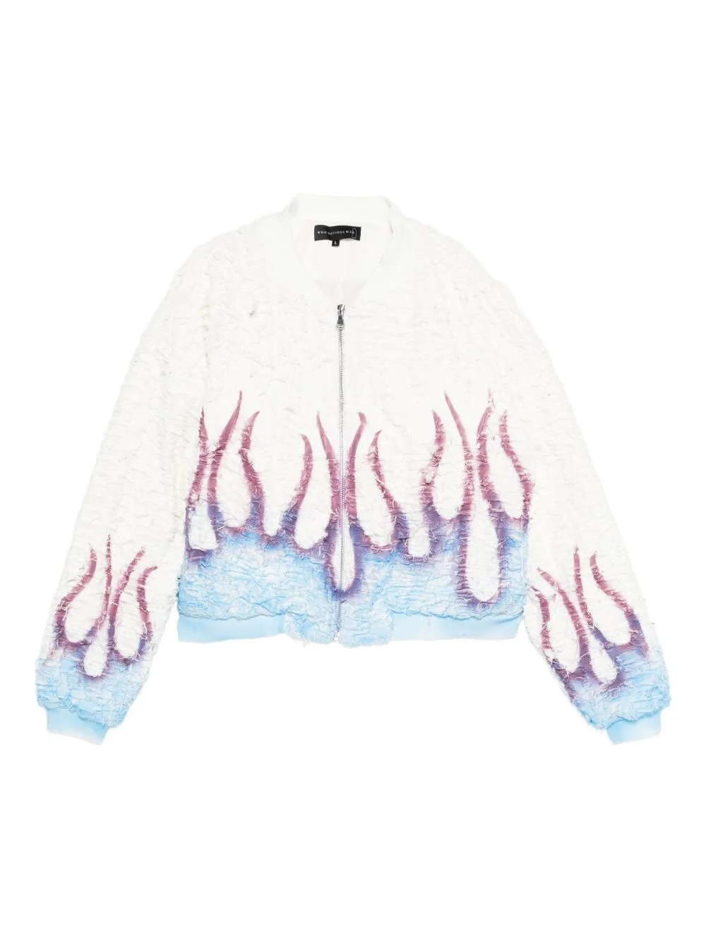 flame-design bomber jacket - 1