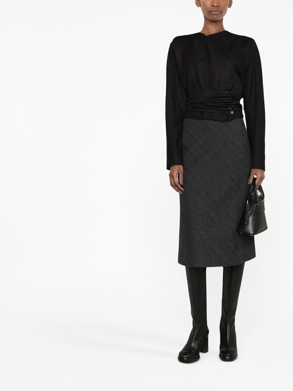 herringbone A-line skirt - 2