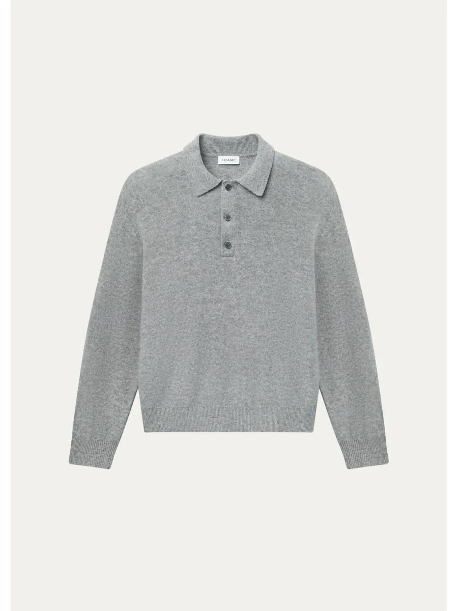 Men's Boiled Wool Polo Sweater - 1