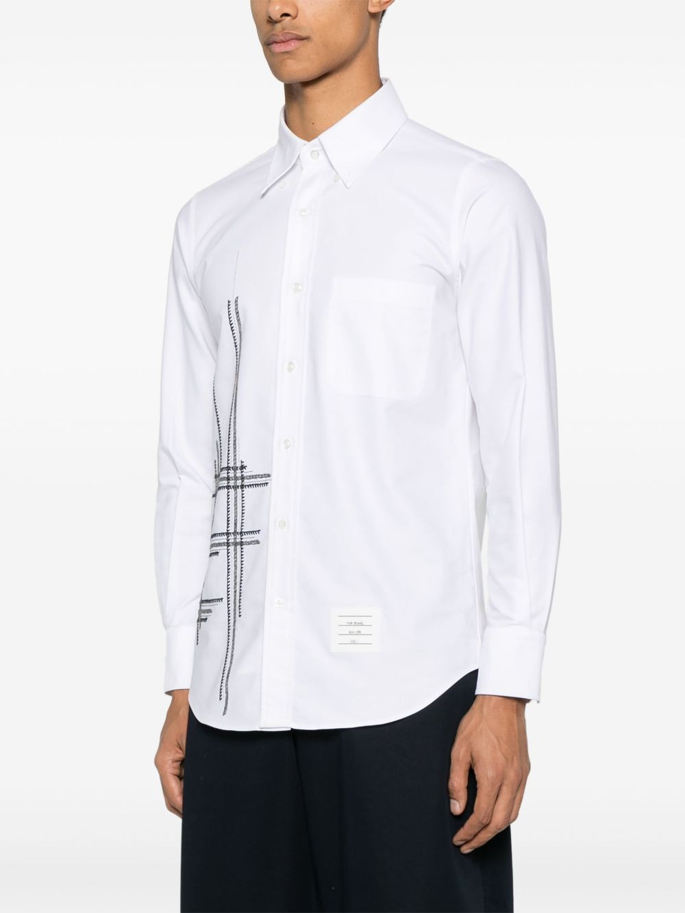 chain blanket-stitch shirt - 3