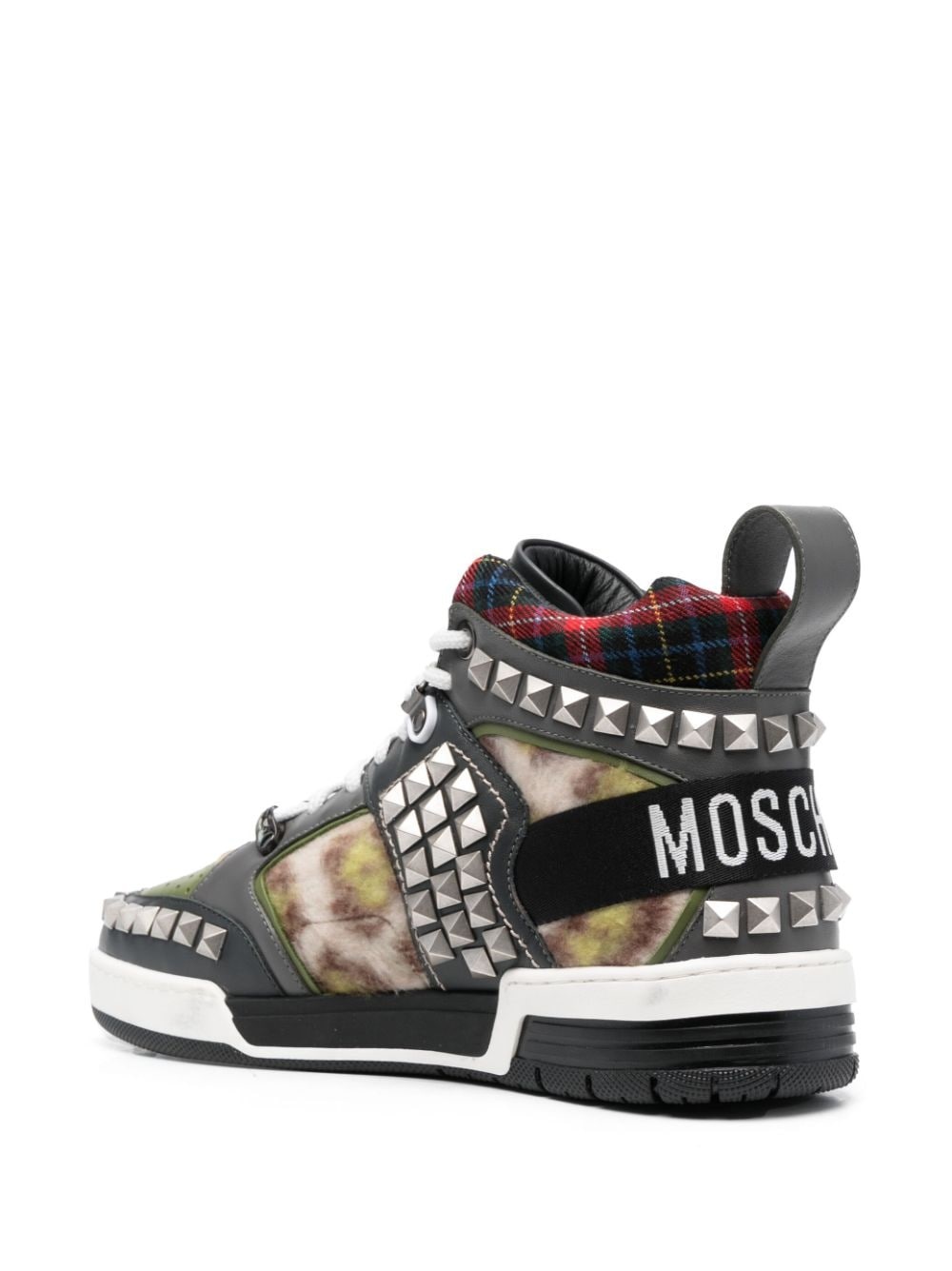 stud-embellished patchwork sneakers - 3