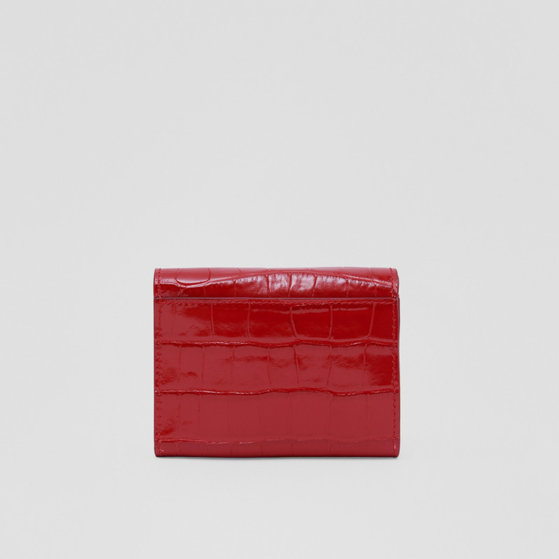 Embossed Leather TB Compact Wallet 5