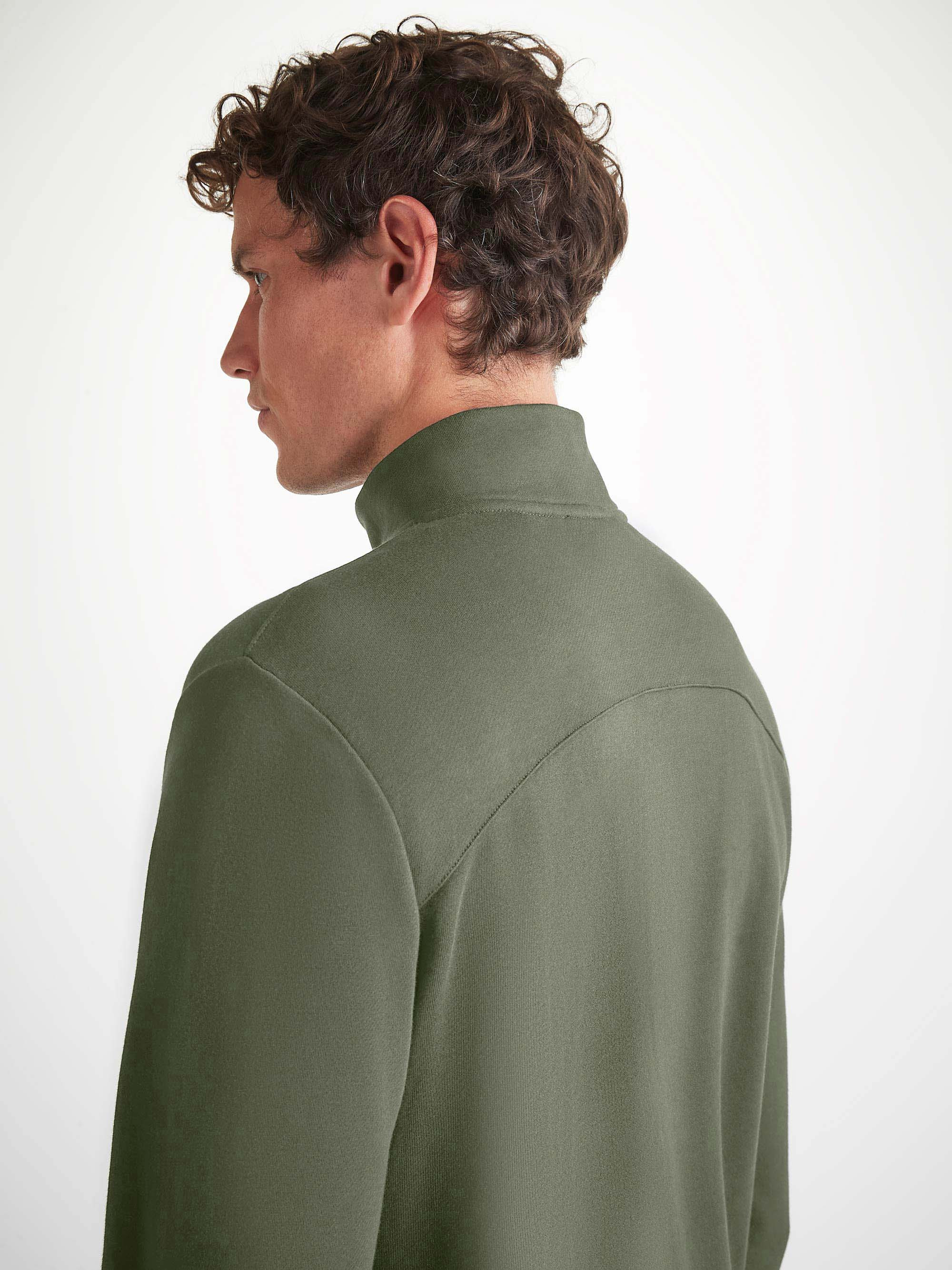 Men's Half-Zip Pullover Quinn Cotton Modal Soft Green - 5
