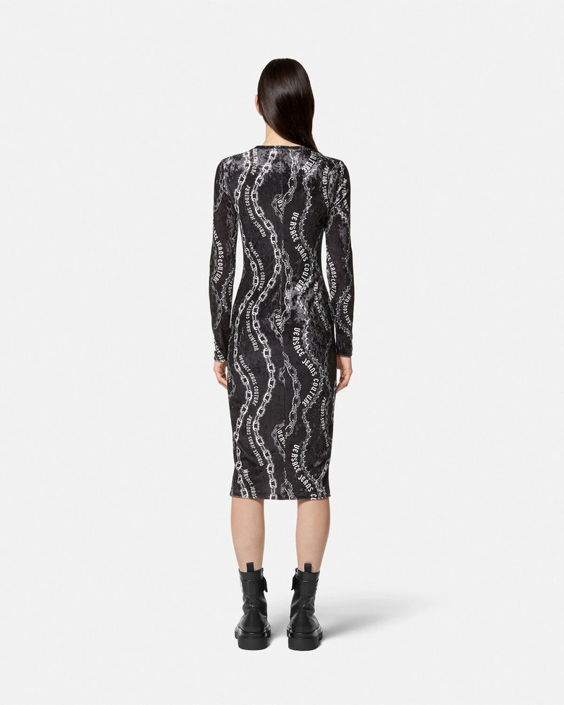 Chain Couture Velvet Midi Dress 4