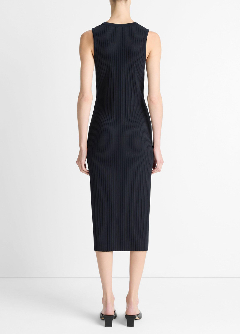 Vince Ribbed Cotton-Blend Button-Front Dress outlook
