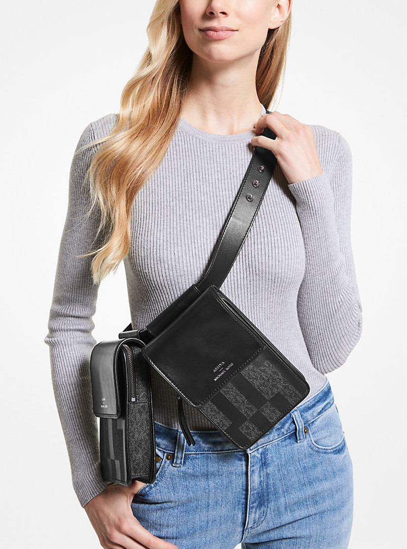 ASHYA X MICHAEL KORS Saga Signature And Leather Multi Bag 5
