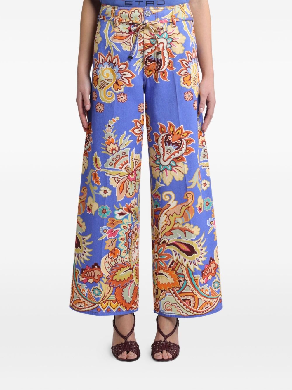 printed belted trousers - 4