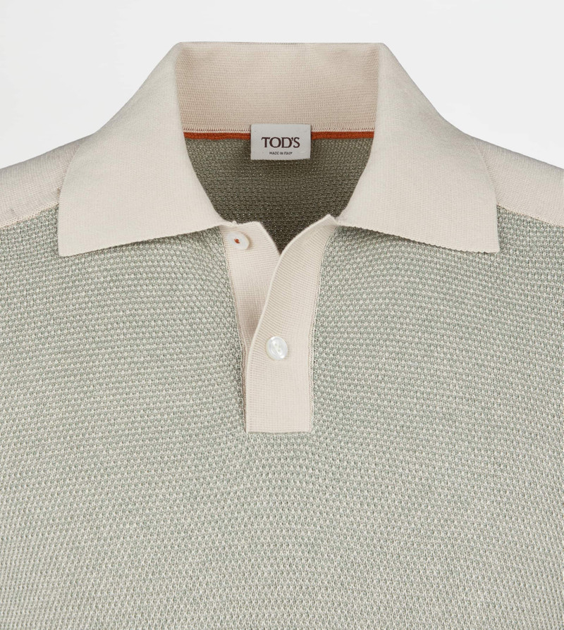 Tod's SILK BLEND POLO SHIRT - BEIGE outlook