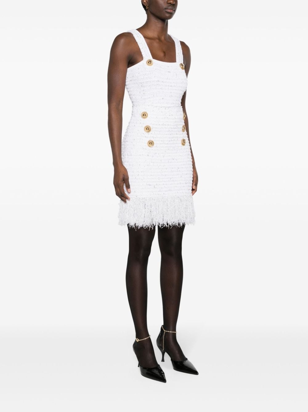 fringed metallic mini skirt - 3