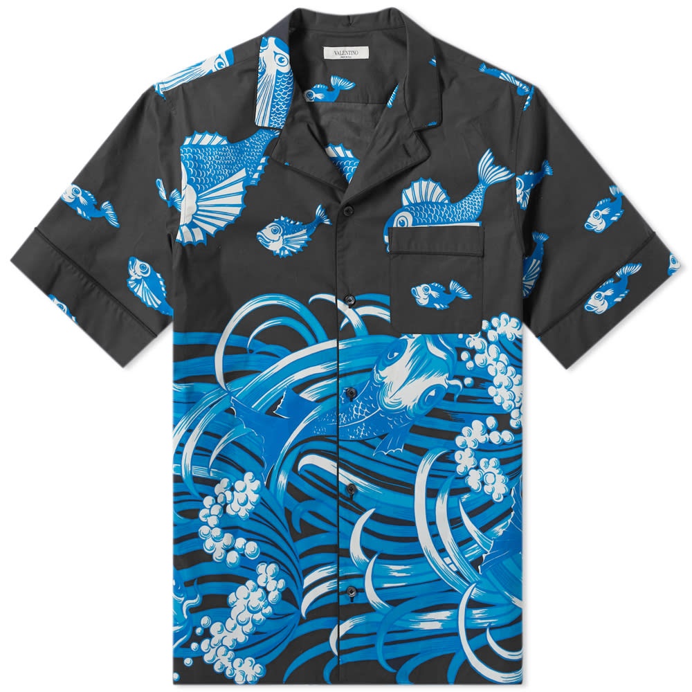 Valentino Fishrain Print Vacation Shirt - 1