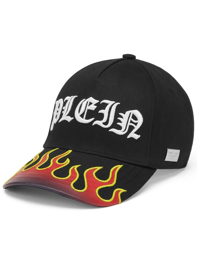 Flame logo-embroidered cap 1