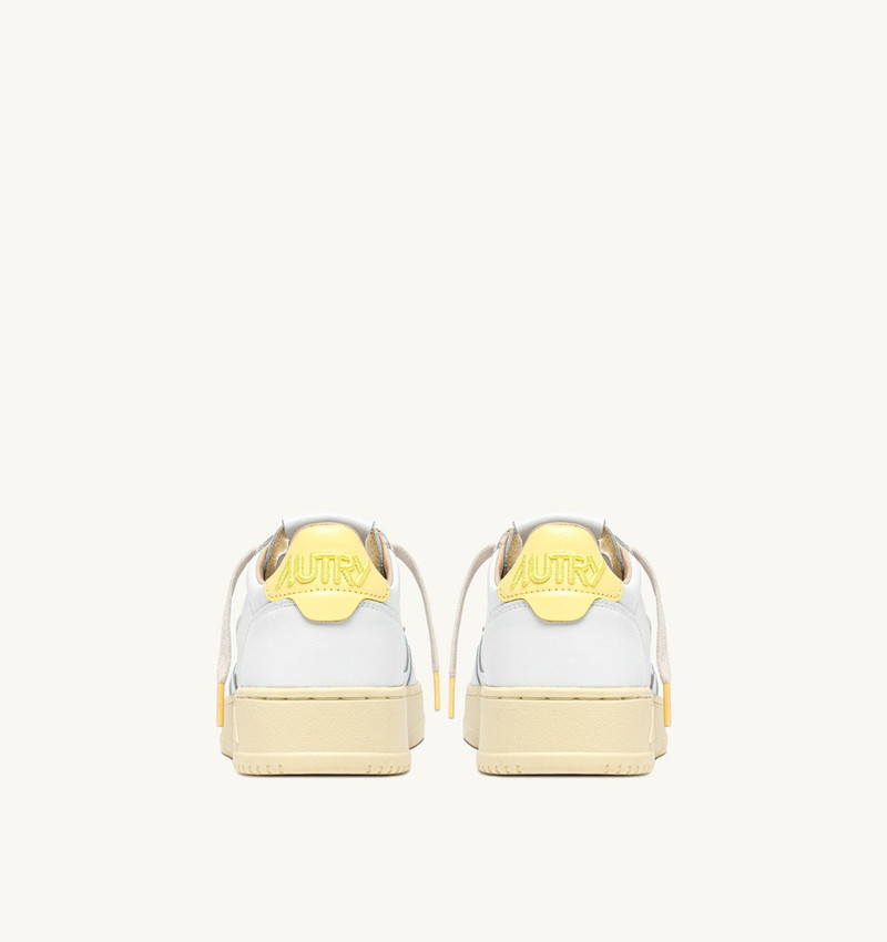 MEDALIST LOW SNEAKERS IN WHITE AND LEMON MERINGUE LEATHER 3