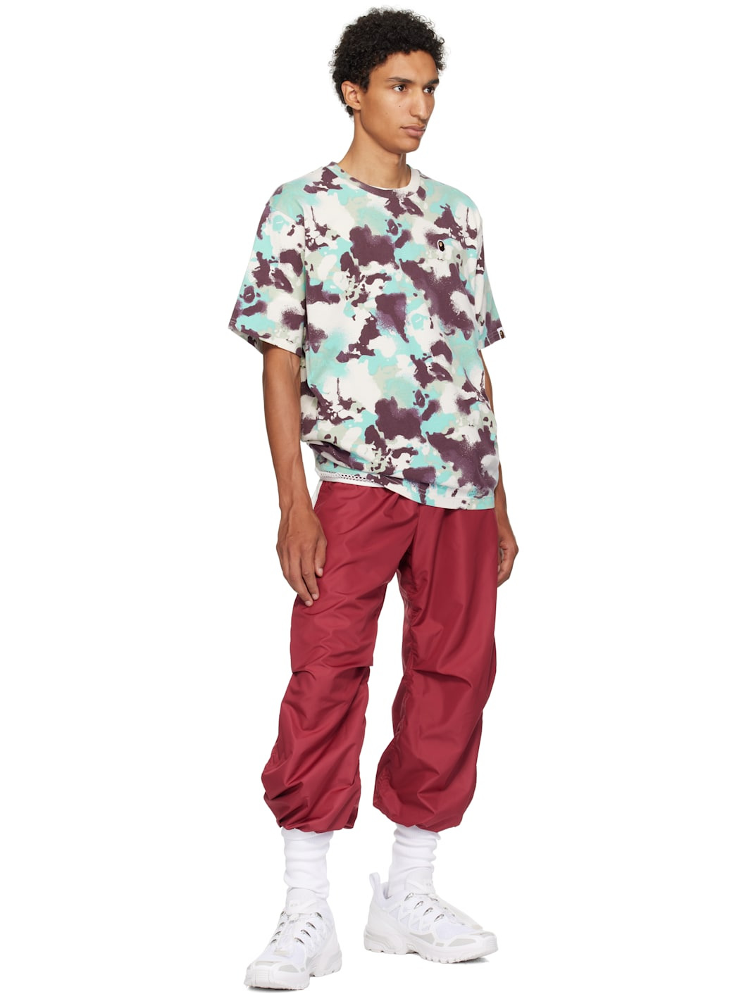 Blue & Purple Map Camo Ape Head One Point T-shirt - 4