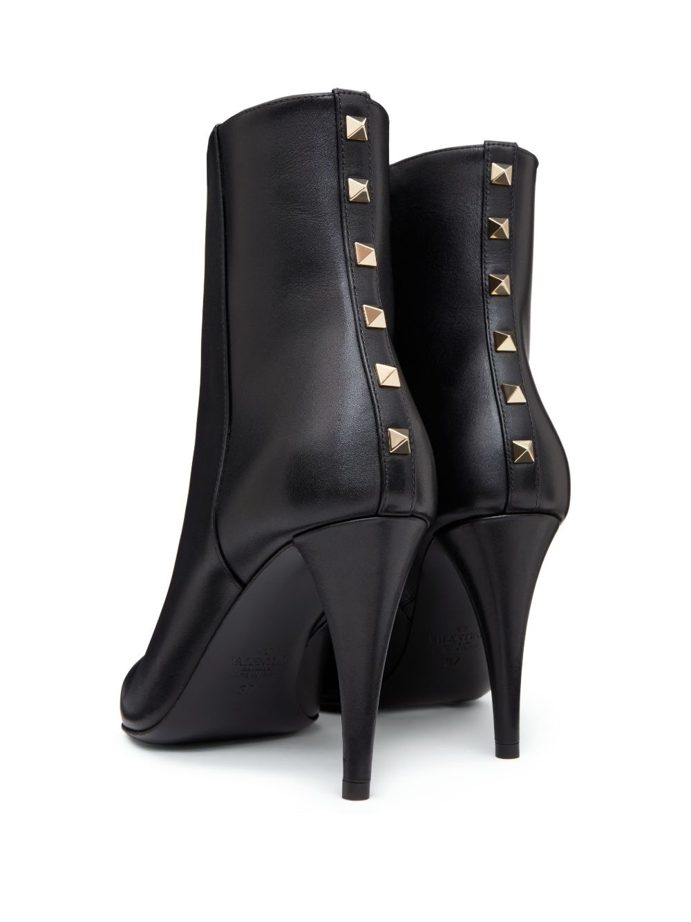 【関税込み】シルバートーン Rockstud レザーブーツ Valentino Rockstud leather ankle boots | farfetch | REVERSIBLE