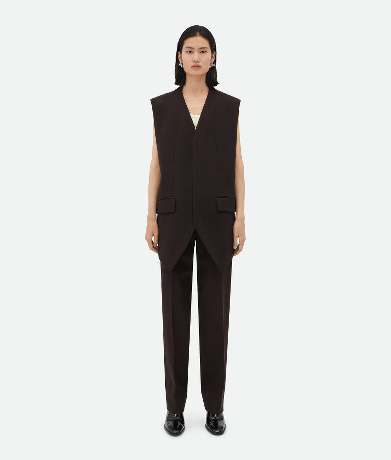 Structured Cotton Melange Double Gilet - 1