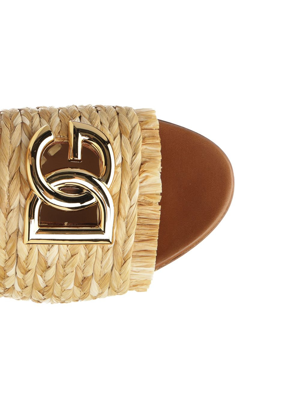 Ciabatta Treccia Rafia Sandals Beige - 4