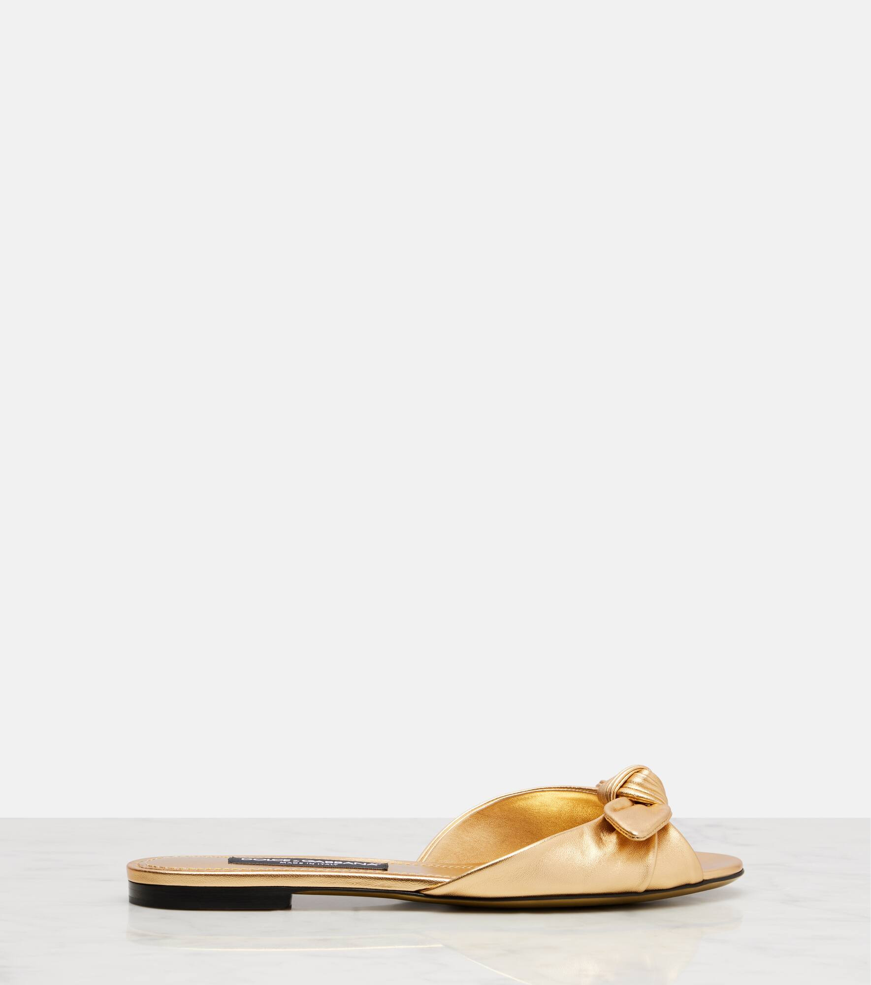 Metallic leather slides - 4