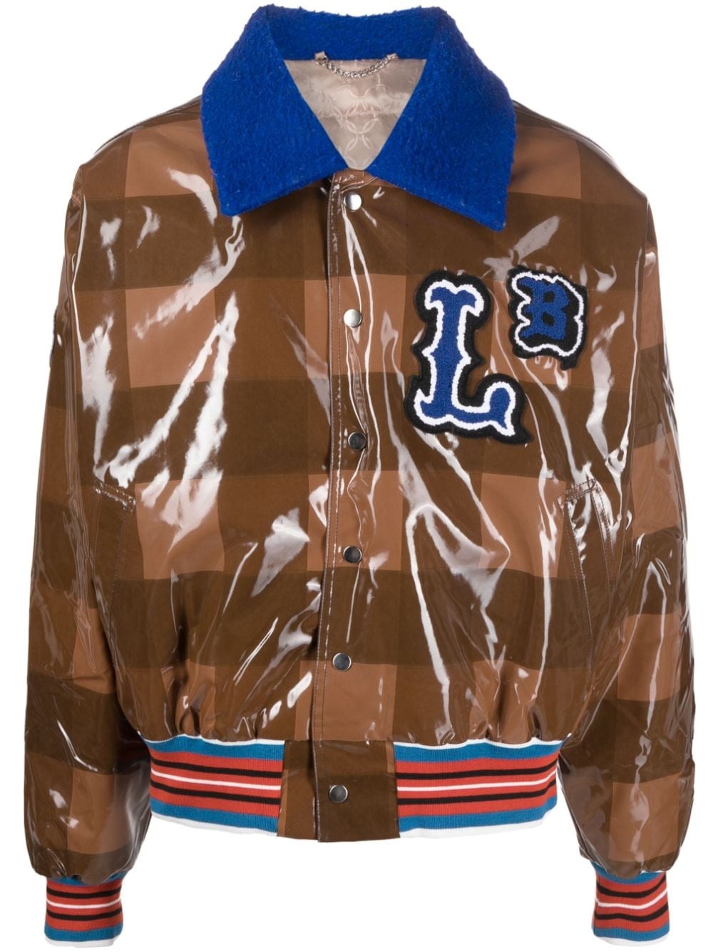 CHARLES JEFFREY LOVERBOY checked varsity bomber jacket | REVERSIBLE