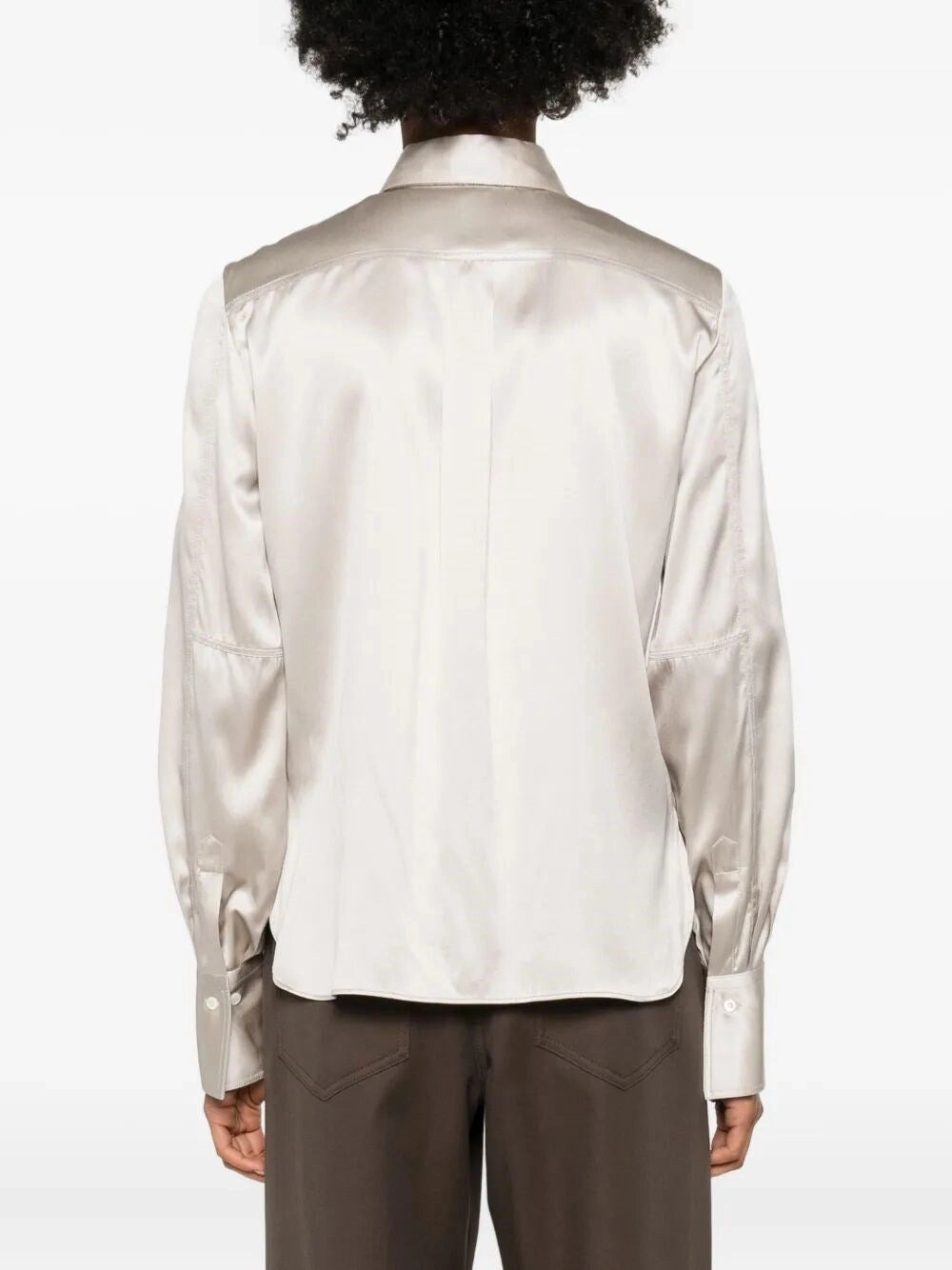 Brunello Cucinelli Women Satin Shirt With Monili - 3