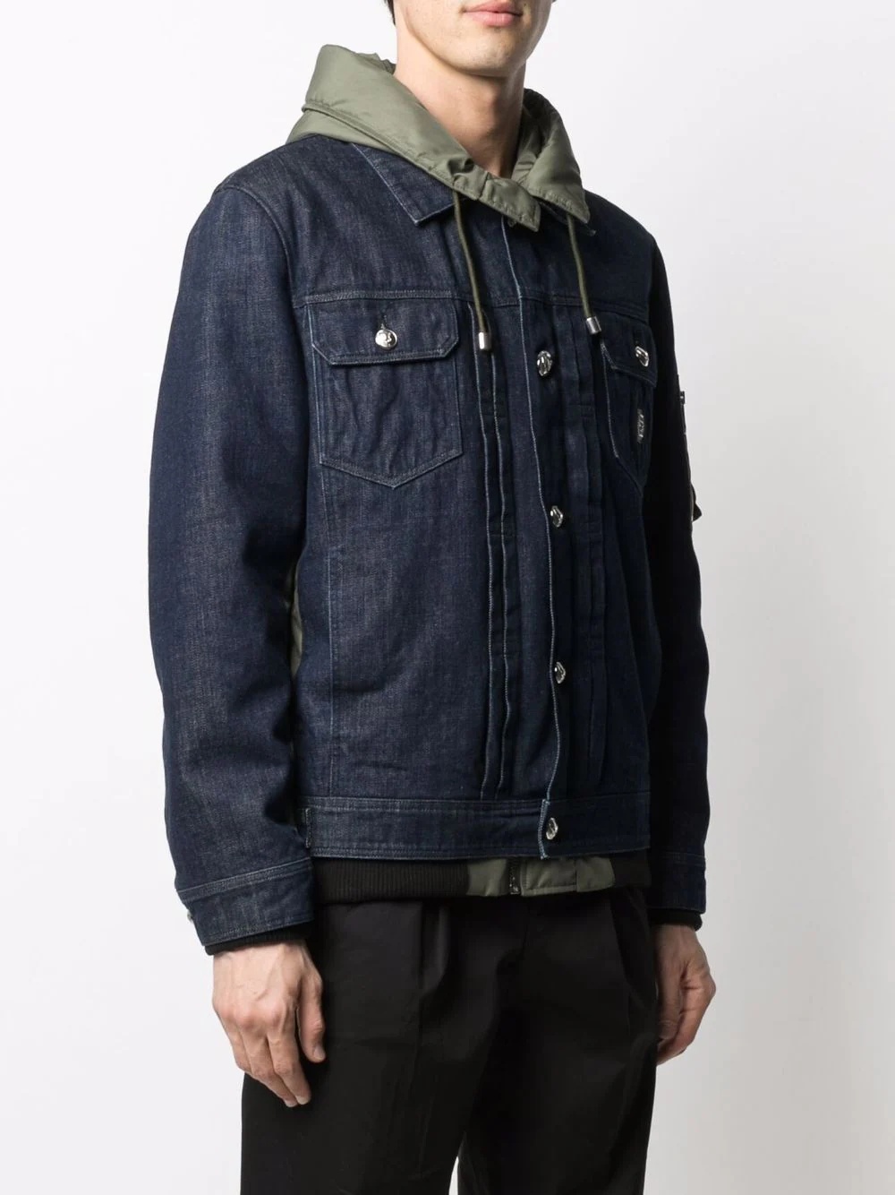 hooded denim jacket - 3