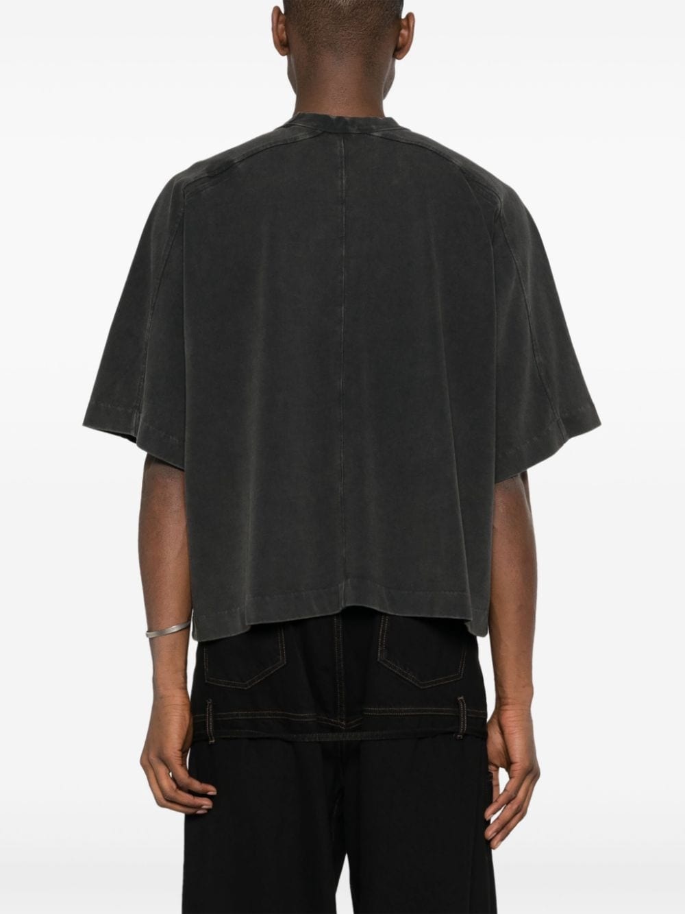 panelled organic-cotton T-shirt - 5