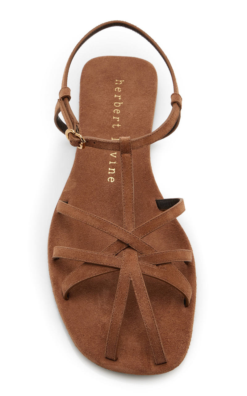 herbert levine The Catch Suede Sandals brown outlook