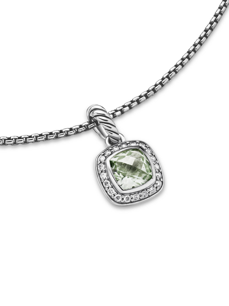 Women's Petite Albion Pendant Necklace in Sterling Silver - Prasiolite 5
