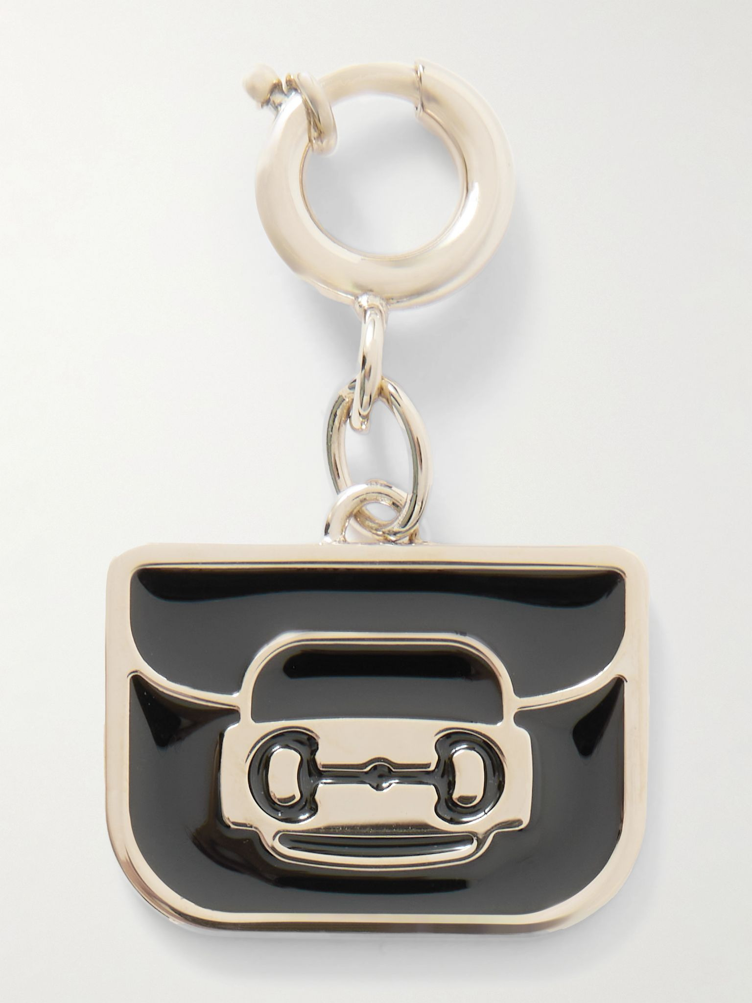 Gold-tone and enamel bag charm Black - 1