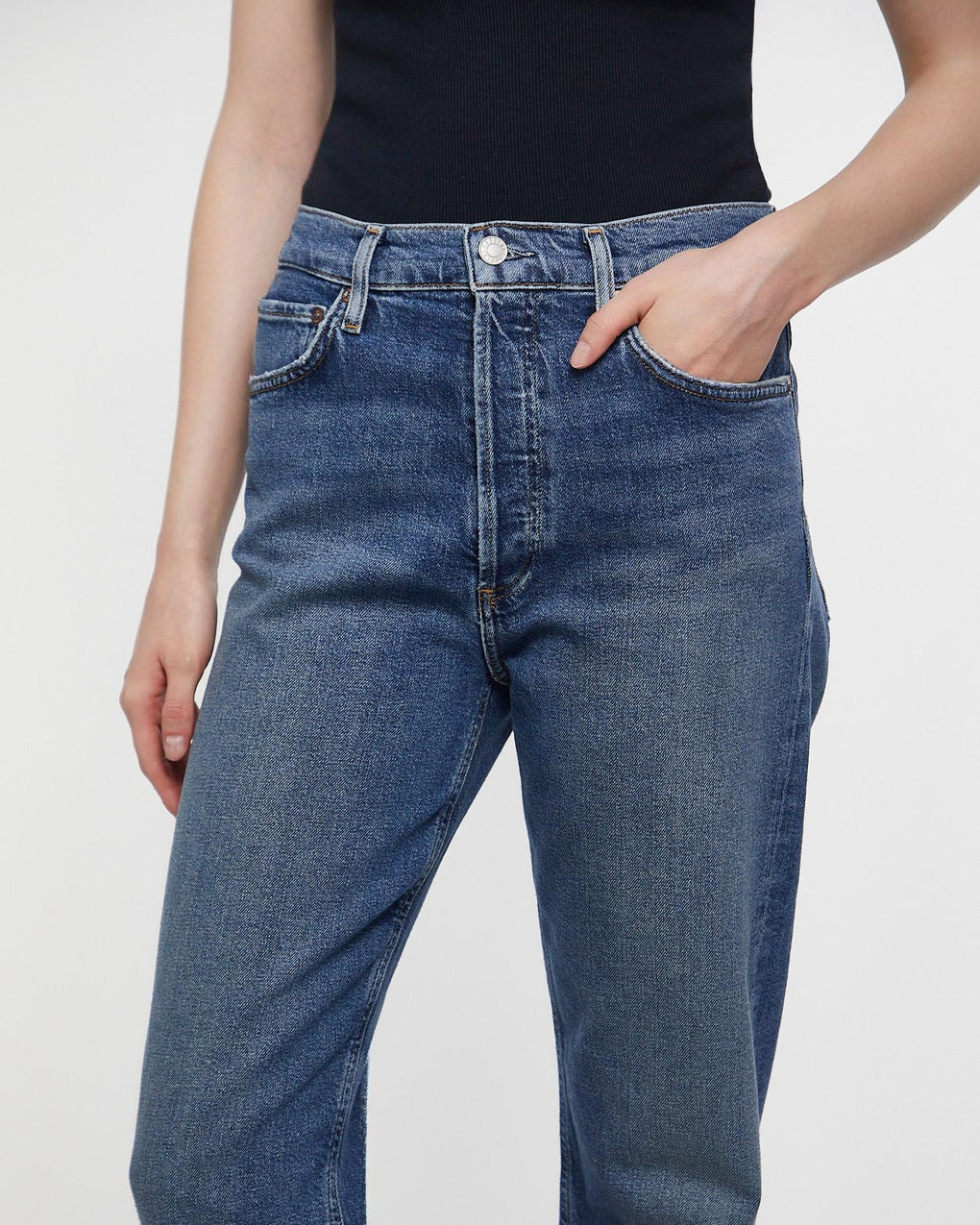 Jeans 90`s Pinch High Waist In Overcast Washed blue - 5