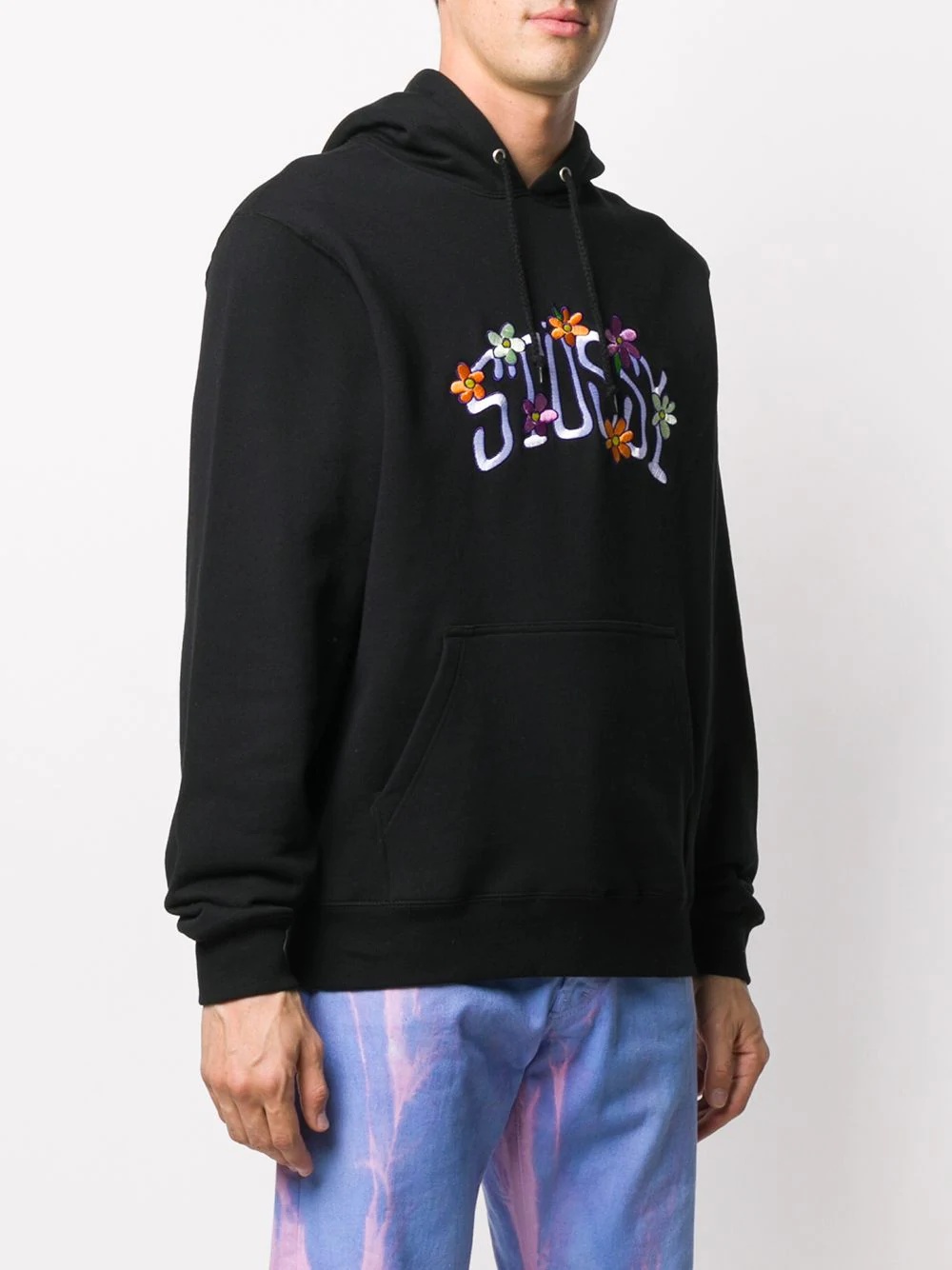 floral logo-embroidered hoodie - 3