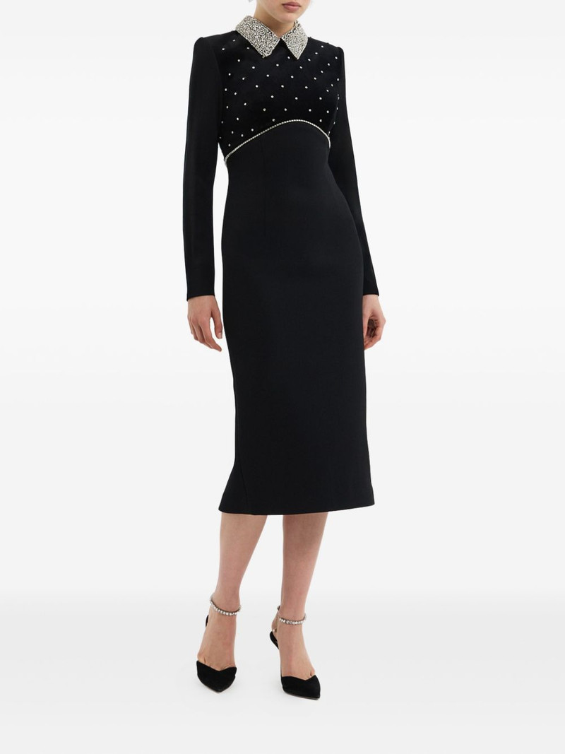 REBECCA VALLANCE Alistair embellished-collar midi dress outlook