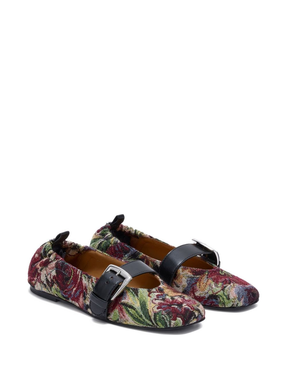 tapestry-weave buckled ballet flats - 2