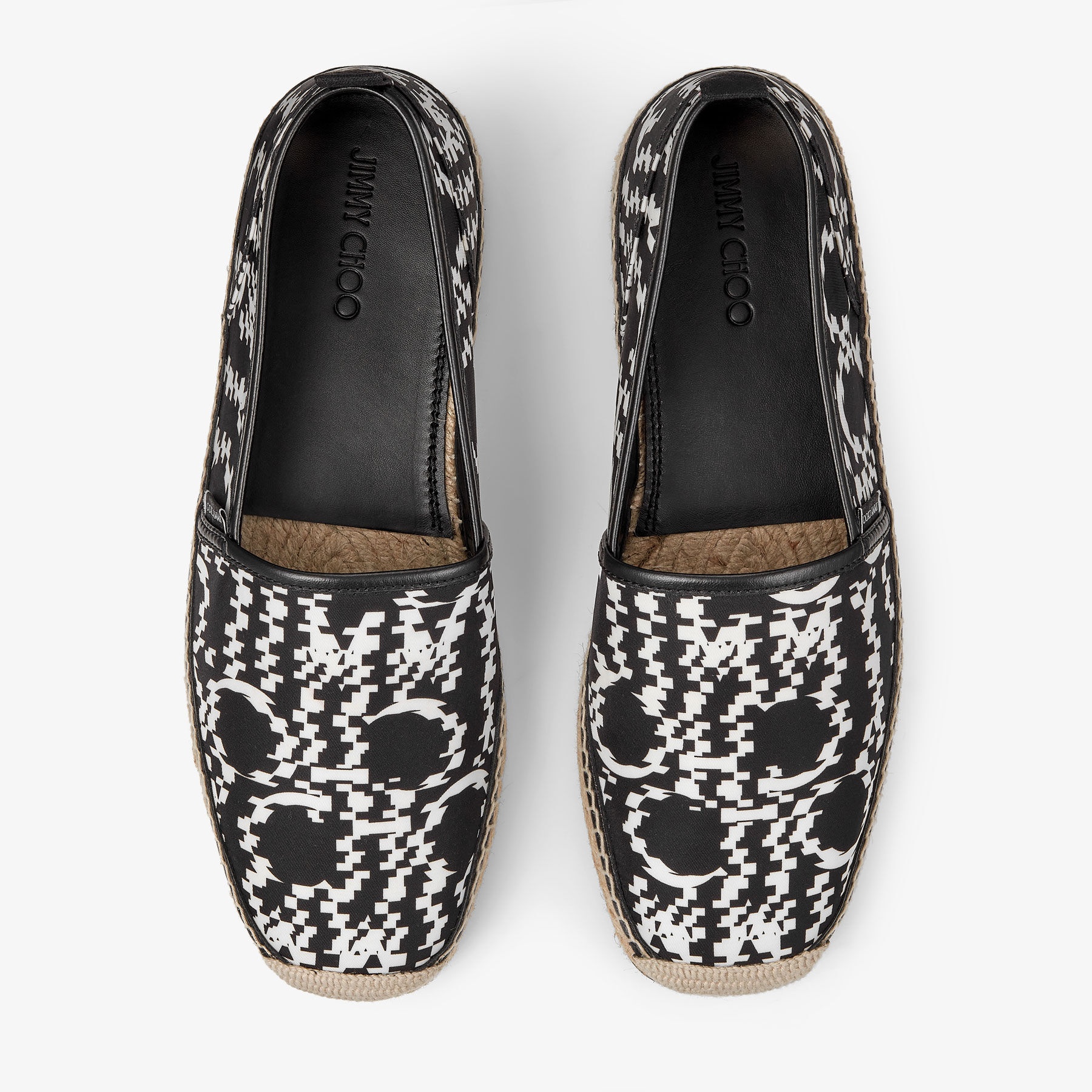 Egon
Black and White Nylon Espadrilles with Distorted Jimmy Choo Print - 4