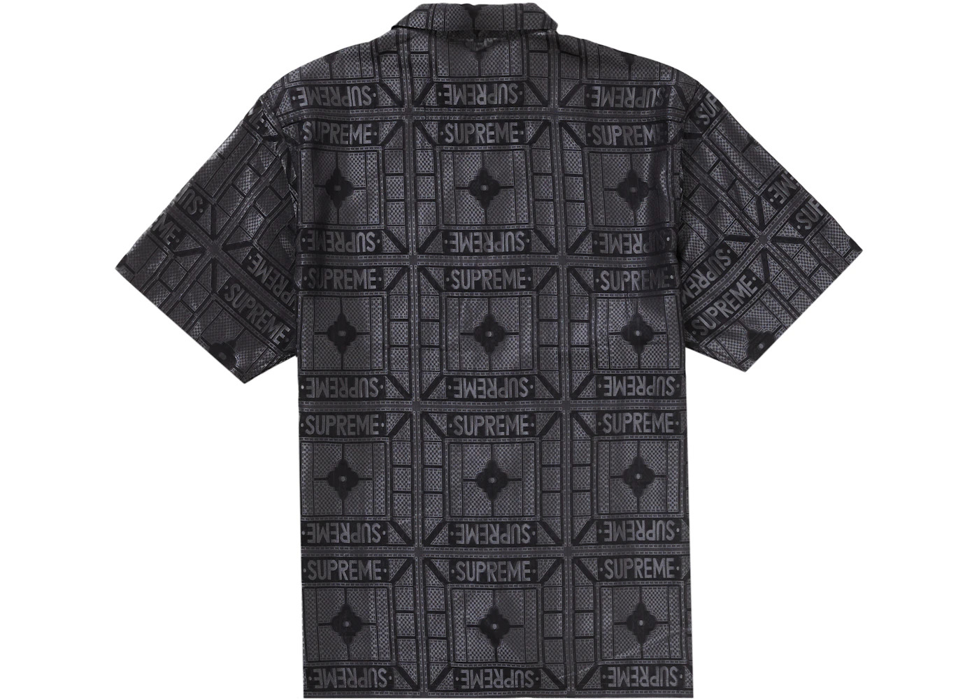 Supreme Tray Jacquard S/S Shirt Black - 2