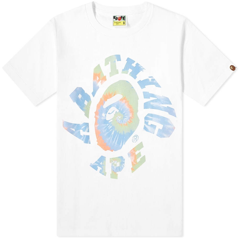 A Bathing Ape Tie Dye Twist College Tee - 1