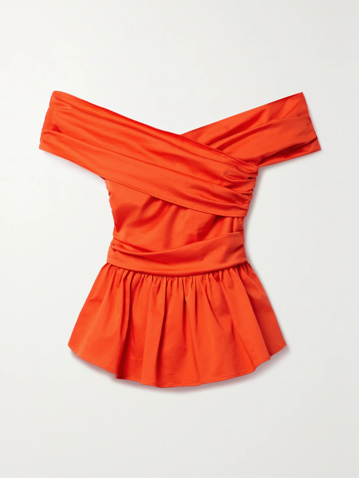 Pella Off-the-shoulder Cotton-blend Poplin Peplum Top - 1