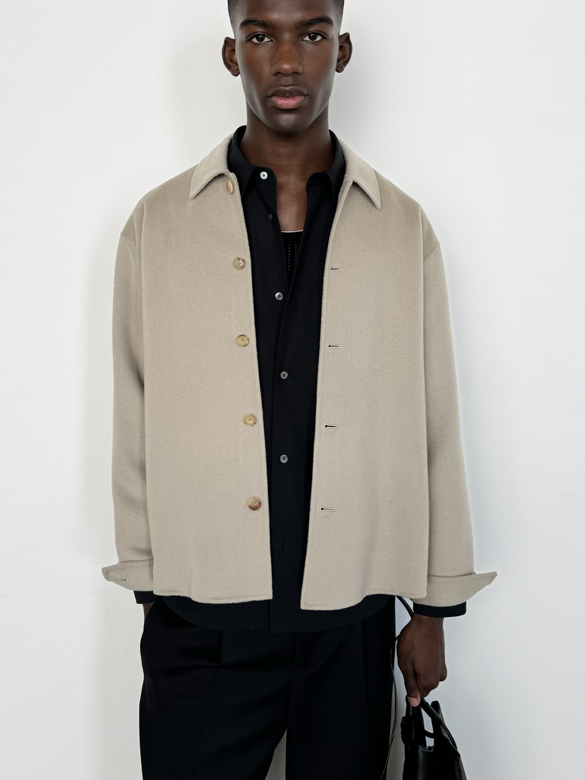 Double Face Shirt Jacket in Dove - 2