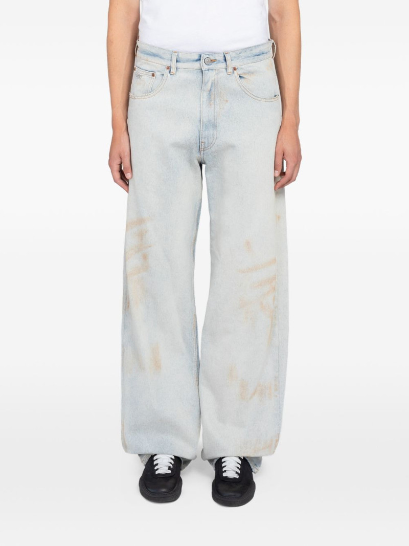 whiskered faded-effect wide-leg jeans 1