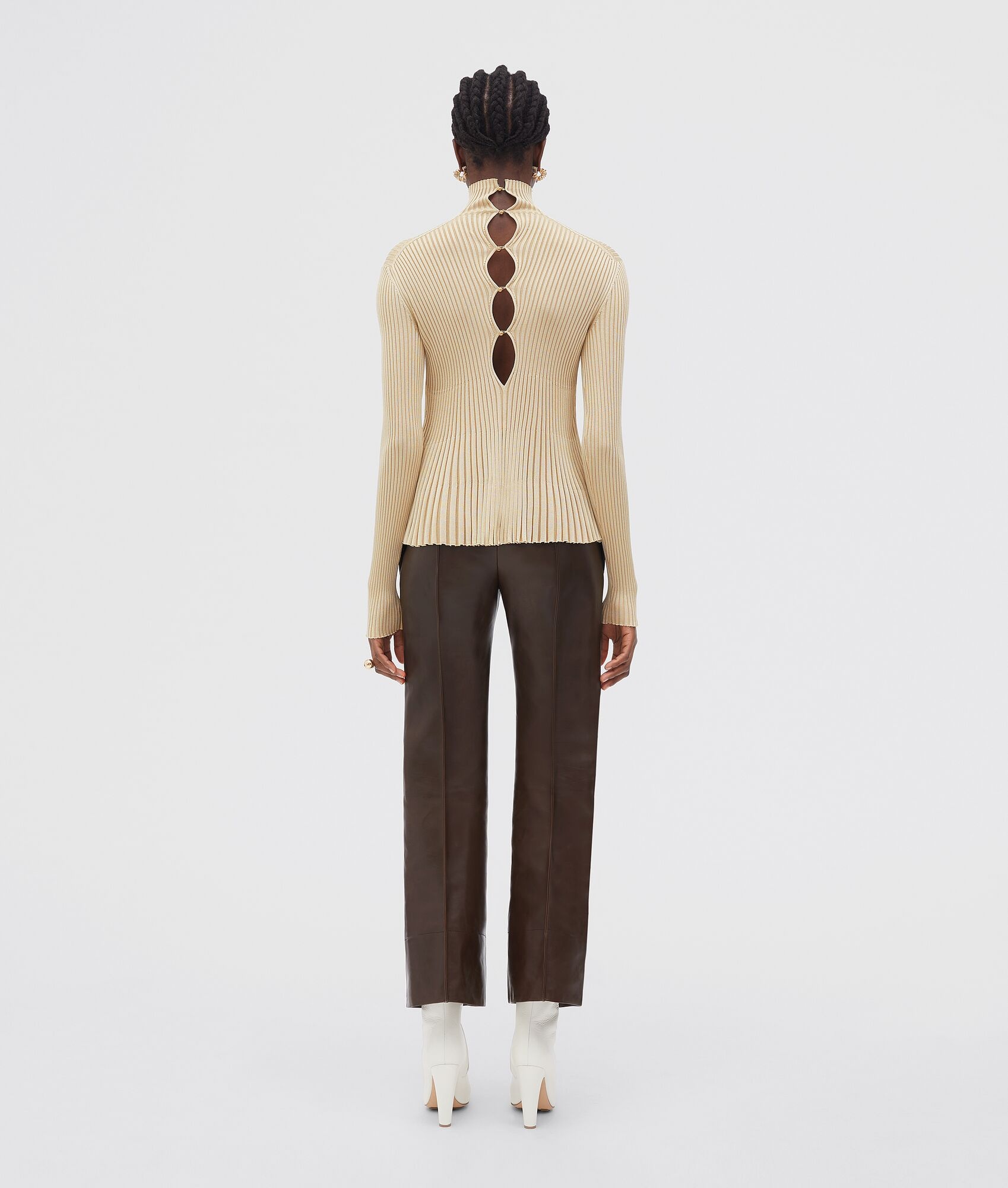 lightweight viscose plissé jumper - 3