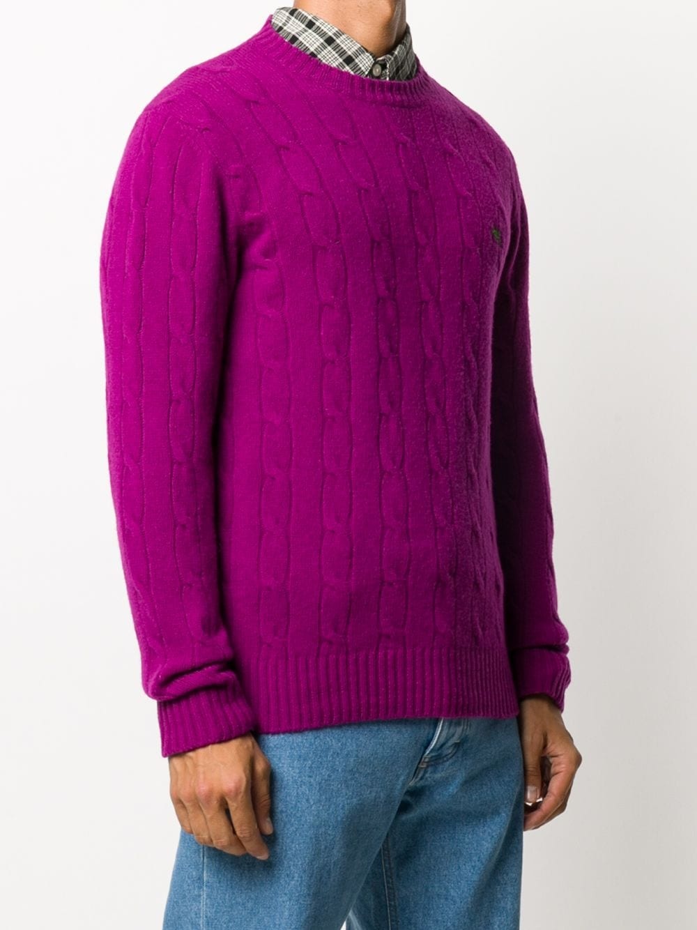 cable-knit logo pullover - 3