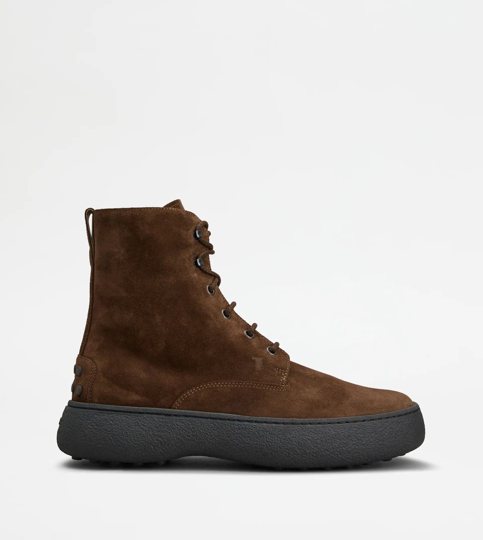 TOD'S W. G. LACE-UP ANKLE BOOTS IN SUEDE - BROWN - 1